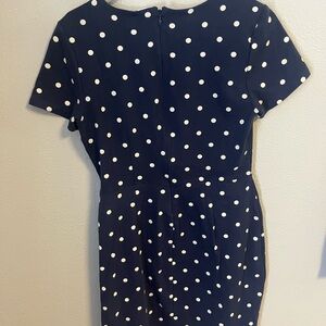 Blue A-line Dress with Short Sleeves for Casual Work